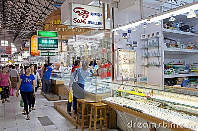 Bogyoke Aung San Market, Yangon, Myanmar Editorial Stock Photo