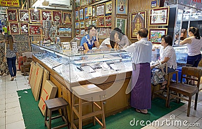 Bogyoke Aung San Market, Yangon, Myanmar Editorial Stock Photo