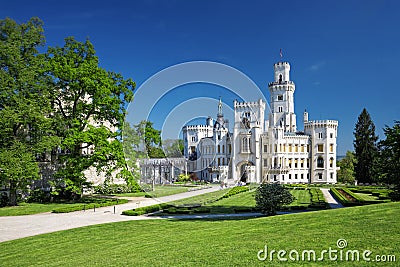 Bohemian castle Hluboka nad Vltavou Stock Photo