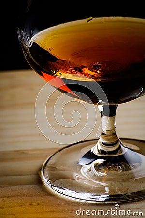 Bohemian glass of cognac Stock Photo