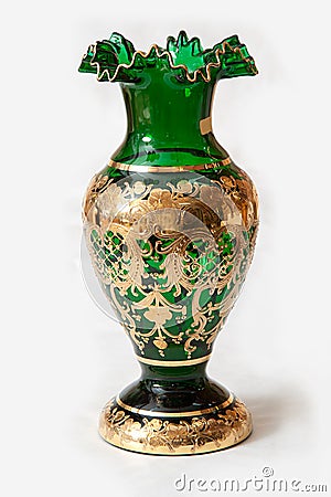 Bohemian glass vase Stock Photo