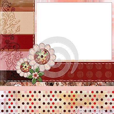 Bohemian Gypsy style scrapbook album page layout 8x8 inches Stock Photo