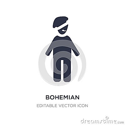 bohemian icon on white background. Simple element illustration from People concept Vector Illustration