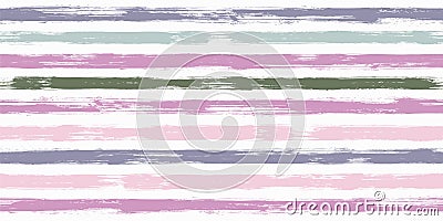 Bohemian watercolor brush stripes seamless pattern Vector Illustration