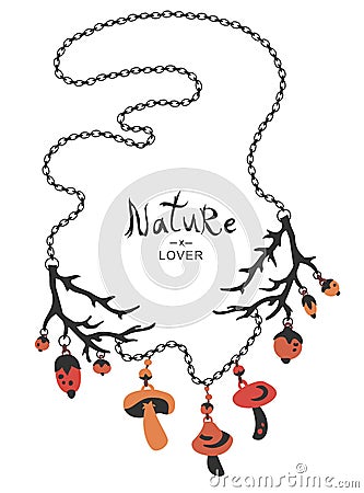 Boho ethnic nature lover necklace Stock Photo