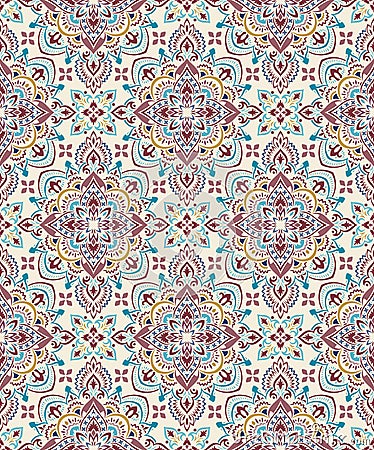 Boho Flower Pattern Vector Illustration