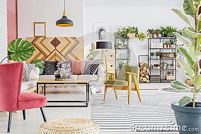 Boho living room Stock Photo