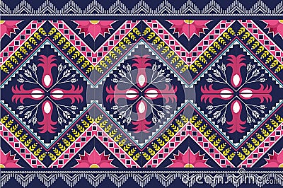 Boho motif ethnic colourful Morocco motif seamless pattern with nature vector Vector Illustration