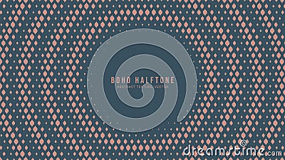 Boho Style Modern Halftone Vector Concentric Circles Trendy Abstract Background Vector Illustration