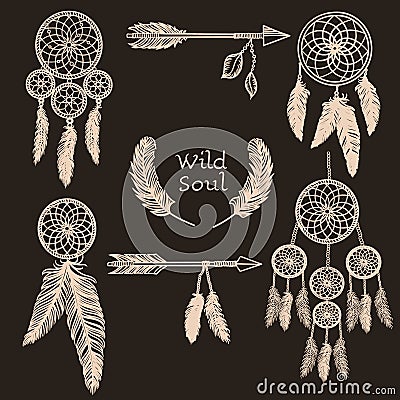 Boho wild set 1 Vector Illustration