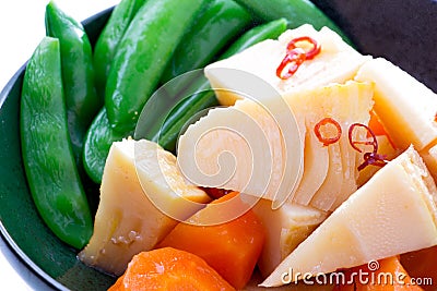 Boiled Bamboo shoot Stock Photo