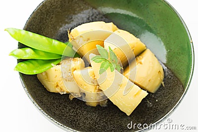 Boiled Bamboo shoot called Tosani Stock Photo