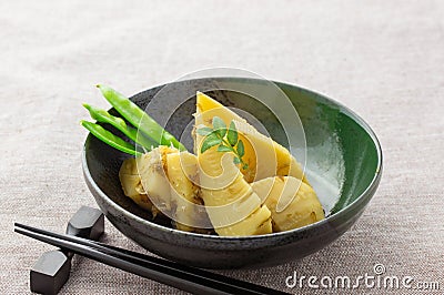 Boiled Bamboo shoot called Tosani Stock Photo