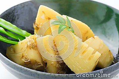 Boiled Bamboo shoot called Tosani Stock Photo