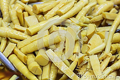 Boiled bamboo shoots Stock Photo