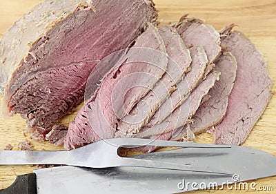 Boiled beef slices Stock Photo