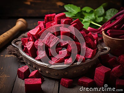 Boiled Beet Roots Cuts, Beetroot Cooking, Cooked Red Beets, Healthy Diet Vegetable, Whole Boiled Beet Root Stock Photo