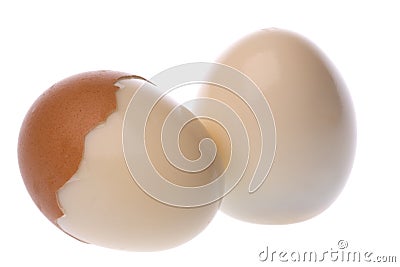 Boiled Chicken Eggs Macro Isolated Stock Photo