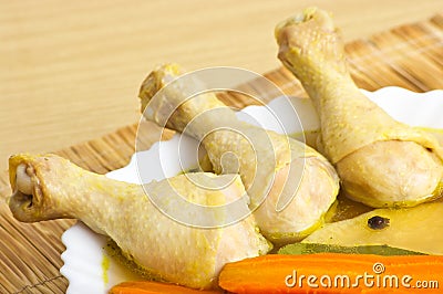 Boiled chicken legs Stock Photo