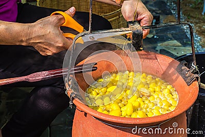 Boiled cocoons Stock Photo