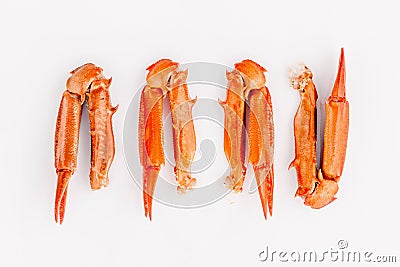 Boiled crab claws isolated on white background for crabs and sea Stock Photo