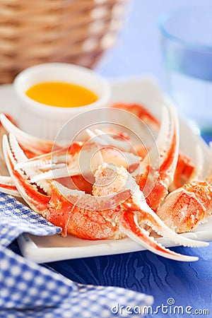 Boiled crab claws Stock Photo