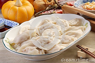 Boiled dumplings Stock Photo