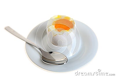 Boiled egg in eggcup Stock Photo