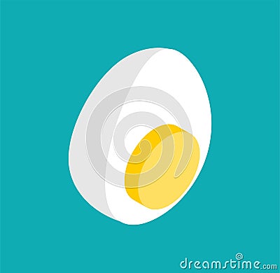 Boiled egg half. Egg yolk and white Vector Illustration