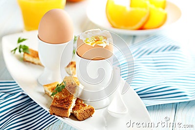 Boiled egg Stock Photo