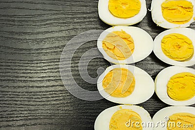 Boiled hard-boiled eggs. Stock Photo