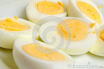 Boiled in the hard-boiled eggs. Stock Photo