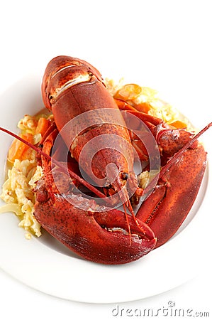 Boiled lobster Stock Photo