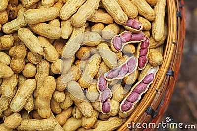 Boiled peanuts in the market Stock Photo