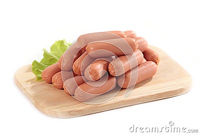 Boiled sausages Stock Photo