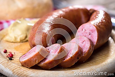 Boiled sausages Stock Photo