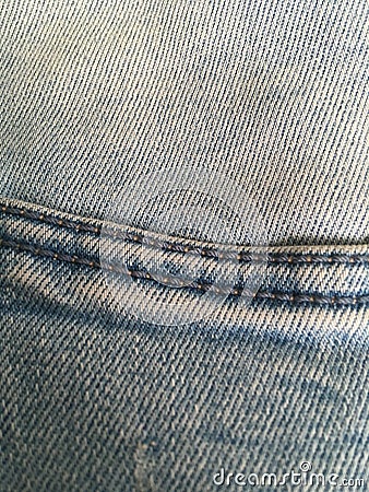 Boiled stitched denim. Denim texture close. Stock Photo