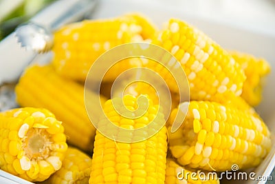 Boiled sweet corn Stock Photo