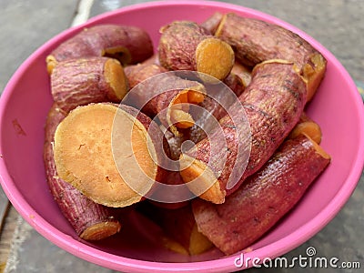 Boiled sweet potatoes Stock Photo