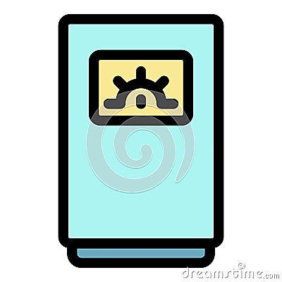 Boiler with analog indicator icon color outline vector Vector Illustration