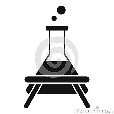 Boiling burning flask icon simple vector. Study tube quality Vector Illustration