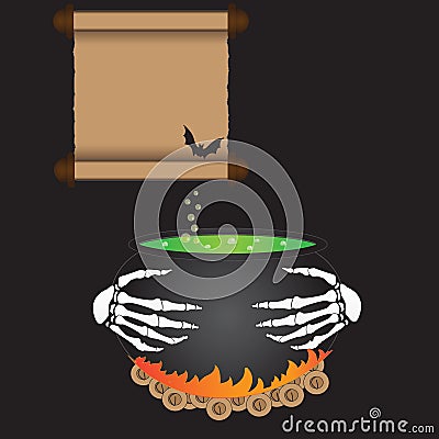 The boiling cauldron Vector Illustration