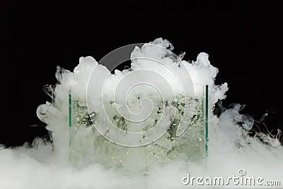 Boiling dry ice Stock Photo