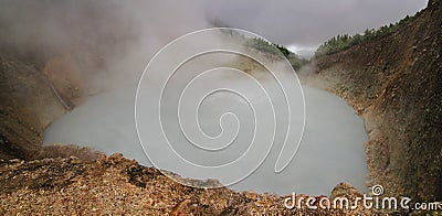 Boiling Lake, Valley of Desolation in Dominica island Stock Photo