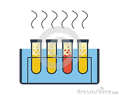 Boiling test tube Vector Illustration