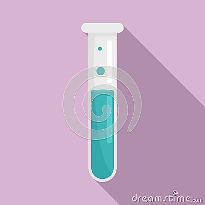 Boiling test tube icon, flat style Vector Illustration