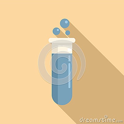 Boiling test tube icon flat vector. Lab research Stock Photo