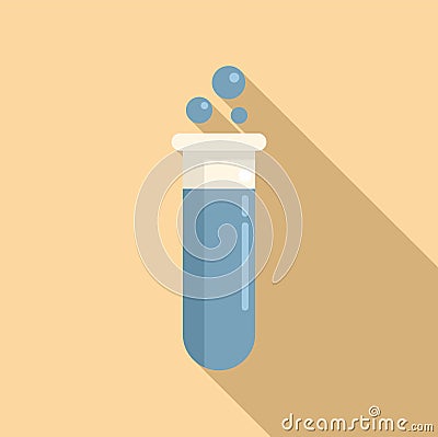 Boiling test tube icon flat vector. Lab research Vector Illustration