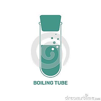 Boiling Tube with Rubber Stopper Vector Illustration