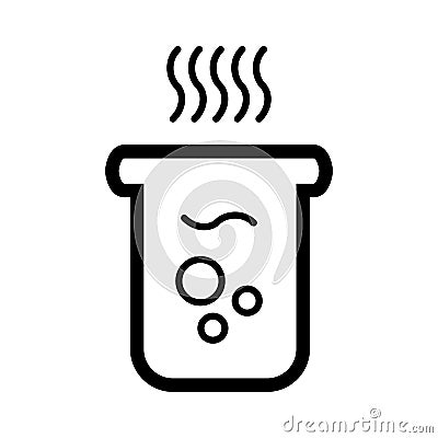 Boiling water icon vector. Glass with hot water. On white background Vector Illustration